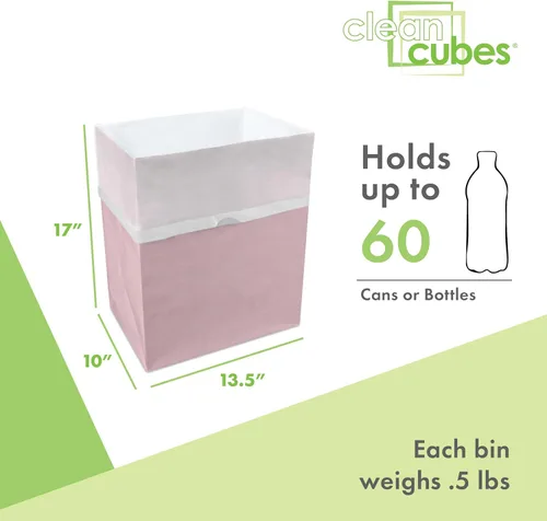 Miniatura 4 de Clean Cubes Botes de basura emergentes desechables de 13 galones (paquete de 6) con bolsas ajustadas – Contenedores plegables de basura y reciclaje