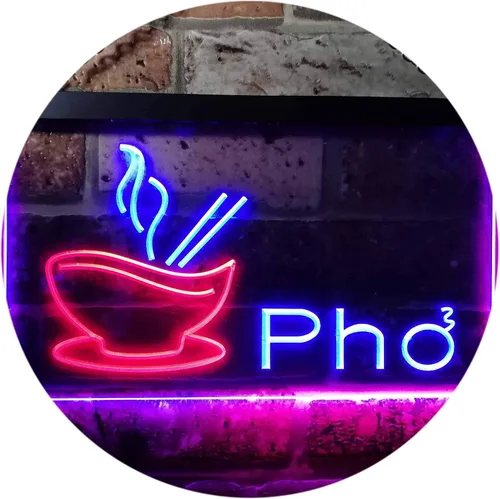 Miniatura 12 de ADVPRO Pho - Letrero de neón LED de doble color, para restaurante, fideos vietnamitas, azul y rojo, 12 x 8.5 pulgadas, st6s32-i0459-br