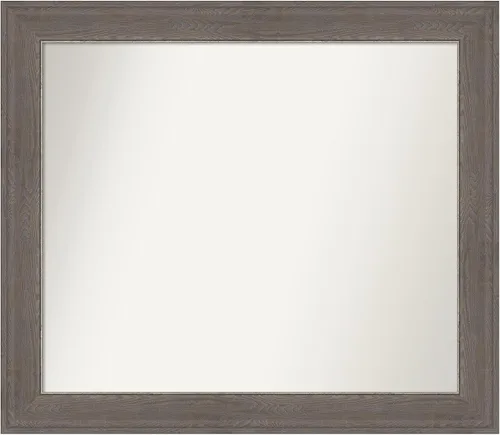 Miniatura 236 de Amanti Art Espejo de pared personalizado no biselado (24.5 x 24.5 pulgadas), marco gris marrón alta, varios tamaños personalizados, espejo de baño