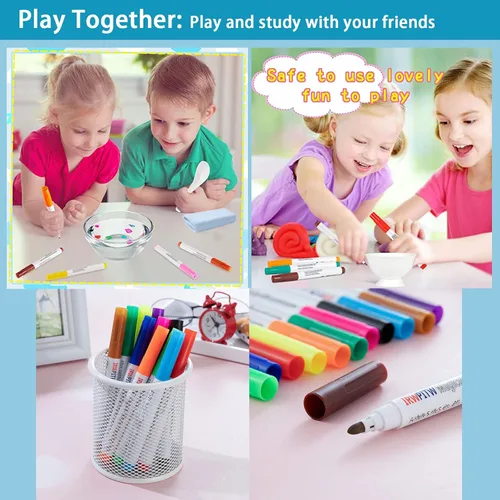 Miniatura 5 de IRWPITW Paquete de Bolígrafos de Dibujo Mágicos, 8 Colores de Bolígrafos de Pintura Mágica con Agua para Niños, Los Niños Crean Conjunto de Dibujos