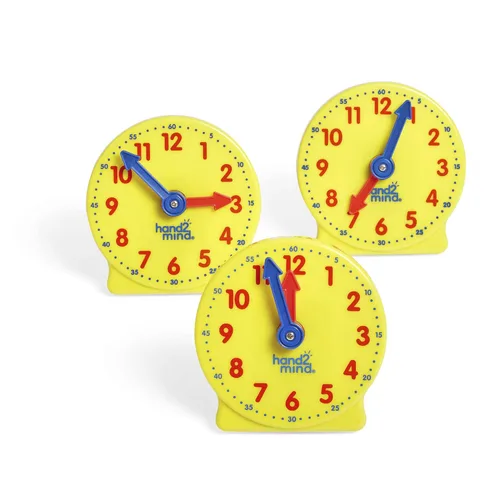 Miniatura 8 de hand2mind Juego de mini reloj con engranaje para el aula, decir la hora, relojes de enseñanza, aprender a decir la hora para niños, reloj analógico