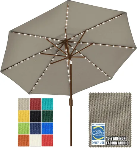 Miniatura 66 de EliteShade - Sombrilla solar de 9 pies / 2.74 metros, con 80 luces LED para patio, mesa al aire libre, con ventilación y cubierta que no se decolora