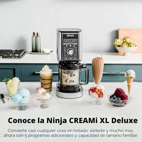 Miniatura 2 de Ninja CREAMi Deluxe Máquina de Helados y Postres Congelados para Helados, Sorbetes, Batidos, Yogur Congelado y Más, 11 en 1, Capacidad XL, Plateado