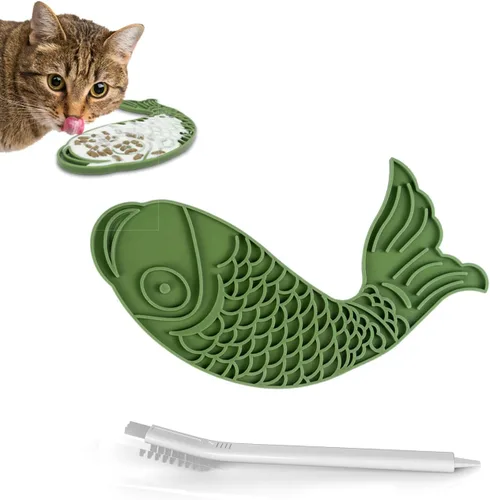Tapete para lamer perros y gatos, tapete antideslizante para lamer gatos con ventosas para reducir el aburrimiento, ideal para bañarse y arreglar
