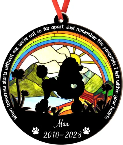 Miniatura 47 de Adorno personalizado para atrapasoles de sabueso afgano, adorno de Navidad de sabueso afgano, regalo para perro amante, sabueso afgano conmemorativo