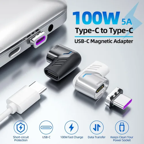 Miniatura 3 de BoxWave Adaptador compatible con GameSir X2 (versión Bluetooth), adaptador de ángulo MagnetoSnap PD, conector de carga magnético, protector