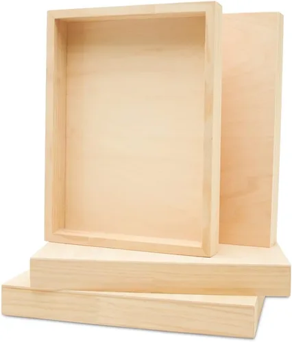 Miniatura 22 de Panel de pintura de abedul de 11 x 14 x 1-1/2 pulgadas, paquete de 3 tableros de lienzo de madera para pintar, carteles en blanco para manualidades