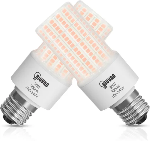 RIUVAO Bombilla LED de maíz, equivalente a 250 W, bombillas LED 30 W, 3750 lúmenes, súper brillante, 3000 K, luz blanca cálida
