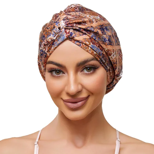 Miniatura 11 de Gorro de satén de seda ajustable para envolver el cabello para dormir, gorro de dormir de doble capa, turbante nocturno para cabello largo y rizado