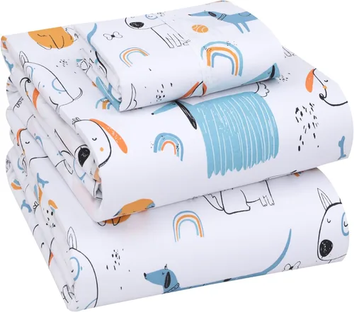 Miniatura 68 de RUVANTI Juego de sábanas divididas tamaño King de 100 % algodón para cama ajustable, 5 piezas, ropa de cama de tejido de percal suave y Guisante