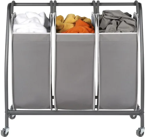 Miniatura 5 de Neatfreak Triple cesta clasificadora de ropa sucia – Carrito de lavandería con ruedas y 3 cestas de ropa sucia extraíbles con tecnología EVERFRESH