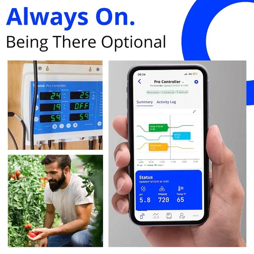 Miniatura 5 de Bluelab Pro Controller Wi-Fi Monitor digital totalmente automatizado 24/7 para dosificación hidropónica de múltiples nutrientes y pH con sonda