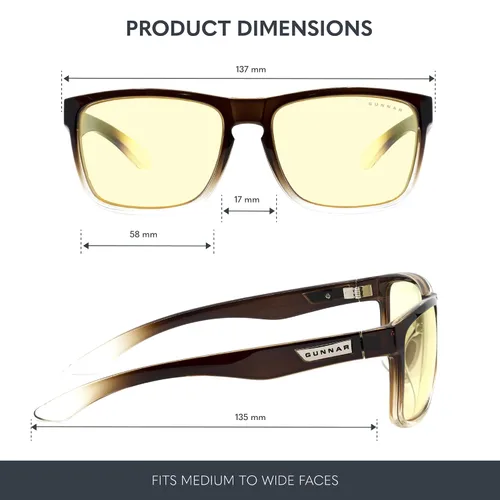 Miniatura 2 de GUNNAR Gaming Glasses - Intercept Latte/Fade Amber Lens - Blue Light Blocking Relieve Dry Eye