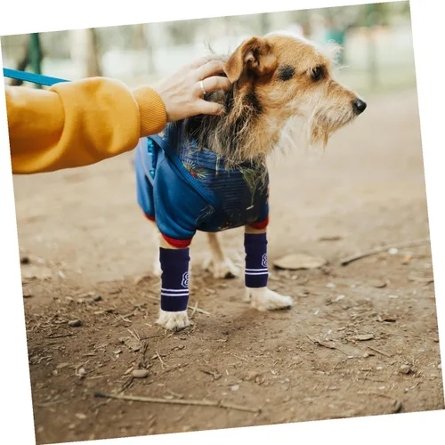 Miniatura 5 de 4pcs Dog Elbow Support Sleeves Knitted Leg Warmers Warm Hock Covers for Dogs Pet Elbow Protector Easy Cleaning