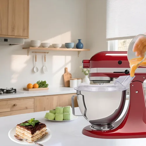 Miniatura 7 de Stainless Steel Flex Edge Beater with Silicone Edges and Pouring Shield Compatible with KitchenAid 4.5-5QT Mixer Bowl, Beater Paddle Attachment