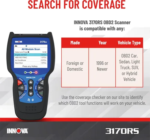 Miniatura 3 de INNOVA 3170RS Escáner OBD1 y OBD2, Herramienta de Escaneado de Sangrado ABS, Diagnóstico OBD2, Servicio de Calibrador, Vida de la Pastilla de Freno