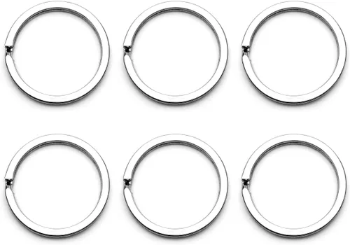 Miniatura 5 de CRAFTMEMORE PTK1 - 20 llaveros de metal planos divididos para llaves de automóvil, accesorios de artesanía en cuero DIY PTK1