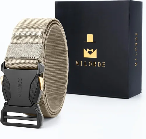 Miniatura 6 de MILORDE Men Tactical Belt,Stretch Nylon Web,Hiking Rigger Military Work-Quick Release