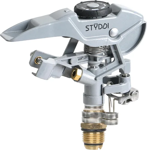 STYDDI Cabezal de rociador de impacto de metal, cabezal de rociador de agua pulsante de aleación de zinc con rosca NPT de 1/2 pulgada, cabezal de