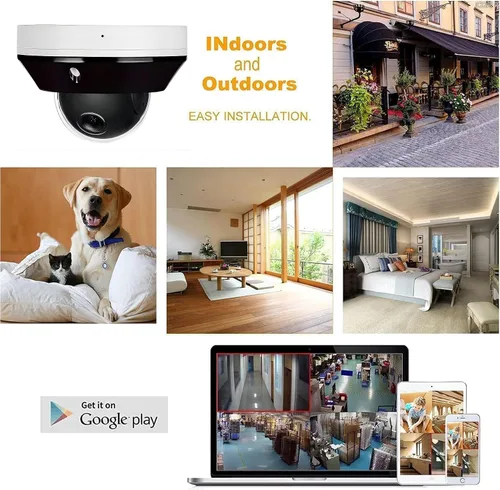 Miniatura 6 de Real HD Mini cámara IP PoE domo PTZ de 6MP para exteriores con inclinación panorámica, zoom 3X, lente varifocal motorizada de 0.110-0.315 in, H.265