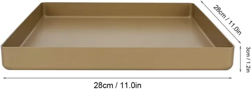 Miniatura 2 de Bandeja para horno de horno de 11 x 11 x 1.2 pulgadas, bandeja cuadrada antiadherente, revestimiento antiadherente, utensilios para hornear