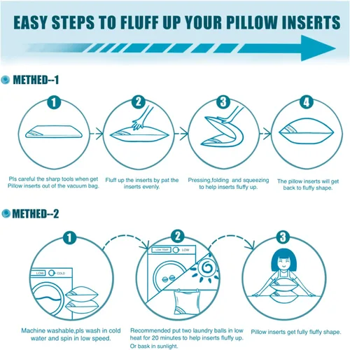 Miniatura 8 de Siluvia juego de 4 rellenos de almohada de 18 x 18 pulgadas decorativos - Rellenos cuadrados para almohadas de 18 pulgadas con funda de 100% algodón