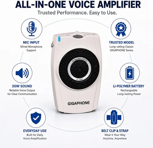 Miniatura 2 de Amplificador de voz portátil G100S 30W - Altavoz PA con cable con micrófonos de mano y auriculares