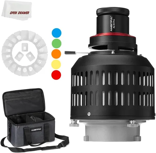 AMBITFUL AL-18 Pro - Foco óptico Snoot para fotografía, kit de fotografía profesional Bowens Mount Snoot, compatible con LE200, LE300 SL60W, SL60II,