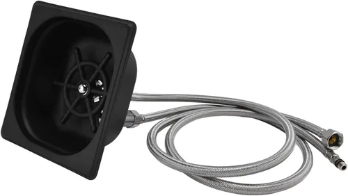Miniatura 5 de Acero inoxidable Enjuagador de vidrio Copa Lavadora Limpiador automático para Bar Pub Hotel (negro)