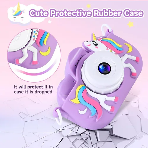 Miniatura 8 de MAVOKIS Cámara digital para niños de 3 a 8 años, cámara 1080P para niños con tarjeta SD de 32 GB, juguetes para niñas de 6 a 9 años, regalos
