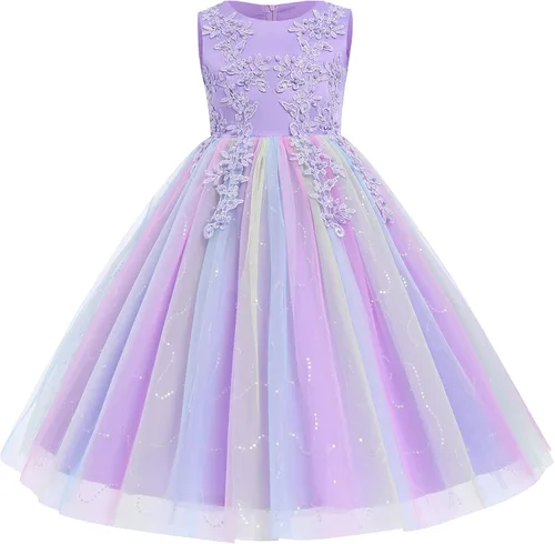Vestido de encaje para niña de las flores para niños, boda, dama de honor, fiesta, vestido largo formal, vestido de princesa de comunión, vestidos