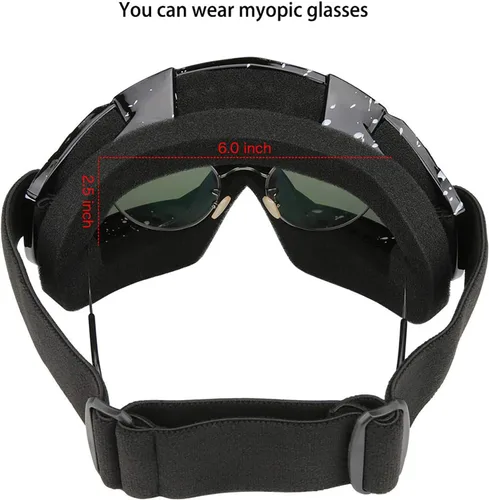 Miniatura 4 de Gafas de motocross, ATV Motocicleta, UTV MX OTG, accesorios de gafas y gafas de esquí antiniebla, carreras de esquí Marco negro de mármol+lente