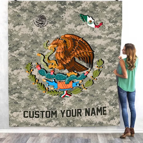 Miniatura 39 de Manta de México con nombre personalizado para hombres y mujeres, manta de bandera personalizable, regalo divertido, felpa mullida, suave microforro