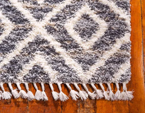 Miniatura 6 de Unique Loom Hygge Shag Collection - Alfombra de área de diamante (4 pies 1 pulgada x 6 pies 1 pulgada, rectangular, gris/beige)