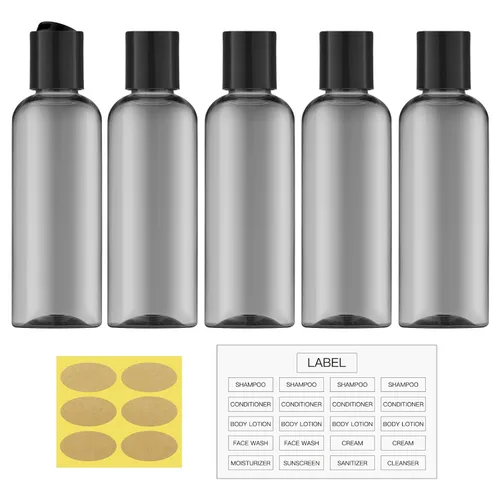 Miniatura 13 de Botella de viaje de 3.4oz con tapa abatible con tapa superior de disco, Claro Transparente