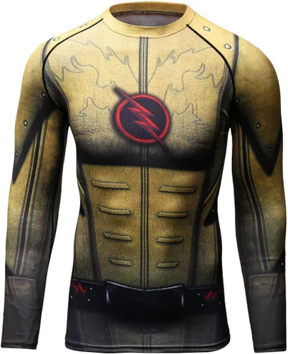 Camisa deportiva de compresión para hombre, camiseta de manga larga para correr, con rayos, 3 colores