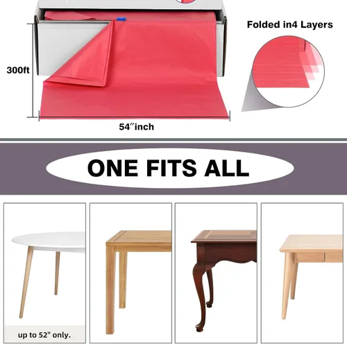 Miniatura 56 de Rollo de plástico para cubierta de mesa color verde manzana, 40 pulgadas x 100 pies, rollo de plástico resistente para cubierta de mesa de banquetes