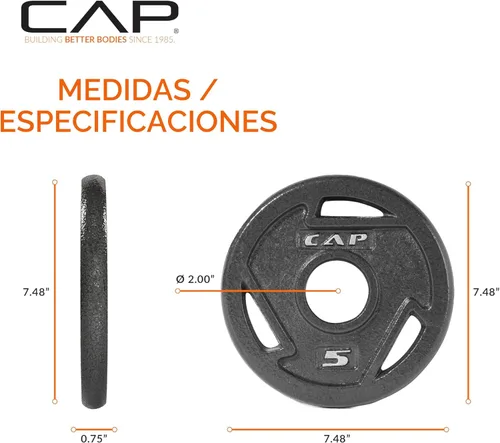 Miniatura 4 de CAP Barbell Placa de peso olímpica de 2 pulgadas Múltiples opciones