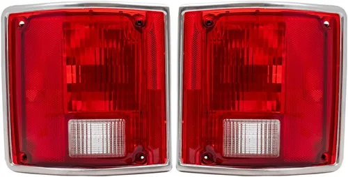 Brock Juego de luces traseras de repuesto para conductor y pasajero con moldura cromada, compatible con camioneta SUV 73-91 5965771 5965772