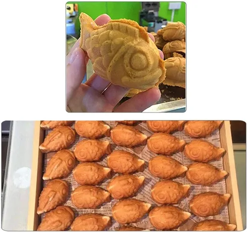 Miniatura 3 de Mini máquina para hacer conos de gofres de pescado, pequeña máquina Taiyaki, panadero, pescado japonés en forma de waffle, molde para hacer pasteles