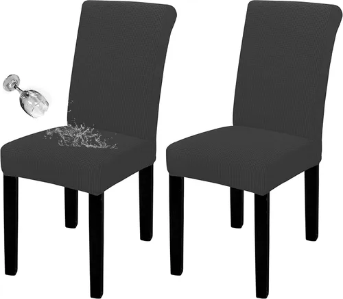 Miniatura 61 de Easy-Going - Juego de 2 fundas para sillas de comedor 100% impermeables, de tela Jacquard elástica, fundas protectoras removibles y lavables