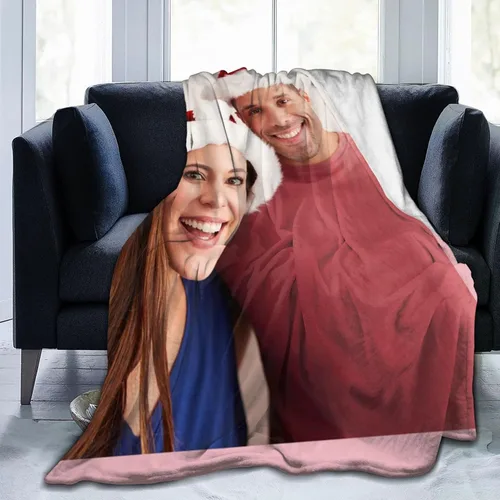 Miniatura 2 de Manta personalizada con fotos, texto, fotos personalizadas, mantas para adultos y niños, cumpleaños familiar, 1 foto, 50 x 40 pulgadas