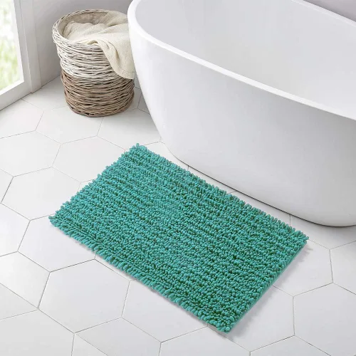 Miniatura 101 de Walensee Alfombra de baño antideslizante (24x17 pulgadas, rosa polvoriento) absorbente de agua, súper suave, lanuda de felpilla, lavable a máquina