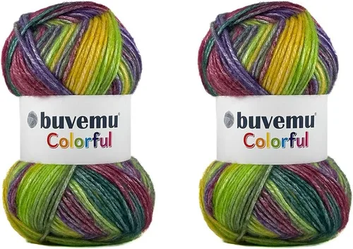 Miniatura 7 de Colorful Self-Striping Multicolor Fuzzy with Subtle Sheen Yarn, 56% Polyester 44% Acrylic, Each 3.53Oz(100gr) / 252yds(230m) (No.1) (Zebra)