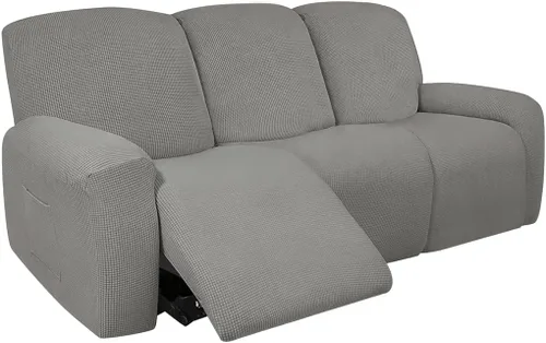 Miniatura 12 de vctops Fundas elásticas resistentes al agua, para sofá reclinable, suaves y lisas, con correa elástica antideslizante, protector de muebles