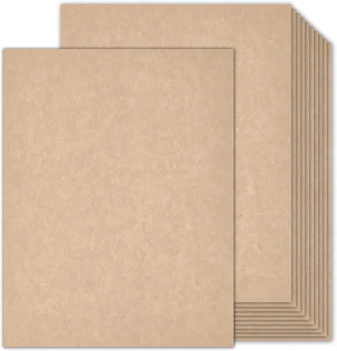 100 hojas de cartulina pergamino 8.5 x 11 papel de impresora texturizado, Goefun papel de cartulina 90 lb color canela para álbumes de recortes,