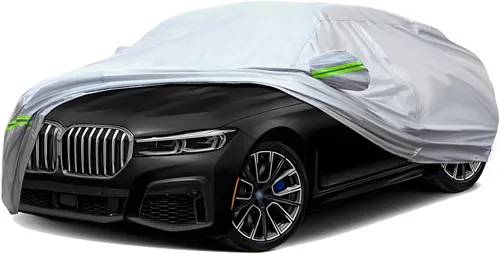 Miniatura 30 de TUCAREST - Funda de auto completa de 6 capas de alta calidad, diseño de cremallera de carcasa dura, impermeable, resistente a la intemperie