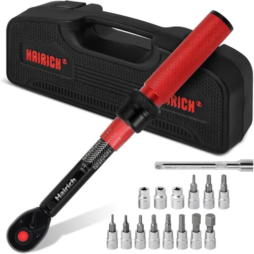 Miniatura 11 de Llave dinamométrica de clic Hairich de 1/2 pulgada, llave dinamométrica de doble dirección 10-170.0 pies.lb/13.60-230.5Nm, llaves dinamométricas