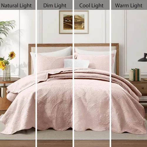 Miniatura 229 de MOONLIGHT20015 Edredón tamaño King (106 x 96 pulgadas) con 2 fundas de almohada (20 x 36 + 2 pulgadas) para todas las estaciones, juego de cama Azul