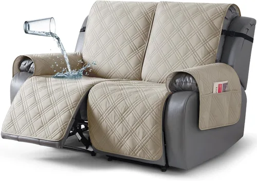 Miniatura 19 de TAOCOCO Fundas para Sillón de Dos Plazas Reclinable 100% Impermeables, Fundas Divididas para Loveseat Reclinable, Funda Antideslizante para Sofá